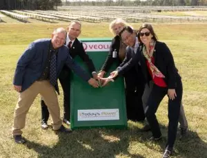The Veolia team ceremoniously "flips the switch" at Gum Springs