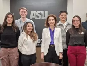 Veolia CEO Estelle Brachlianoff visits students at Arizona State University to discuss water scarcity and other environmental challenges