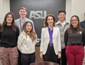 Veolia CEO Estelle Brachlianoff visits students at Arizona State University to discuss water scarcity and other environmental challenges