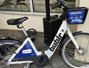 A Bublr Bike is seen up close
