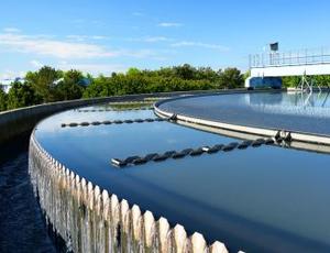 A water treatment facility is seen up close