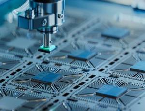 Close-up image of semiconductor manufacturing process