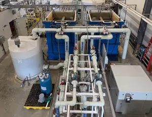 Overhead shot of water treatment facility 
