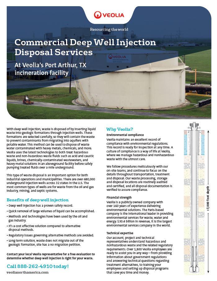 Commercial deep well injection disposal services brochure