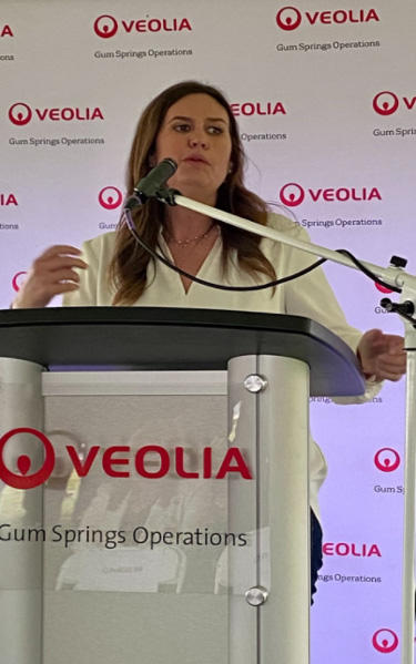 Arkansas Governor Sarah Huckabee Sanders Speaks at Veolia's Gum Springs Operations