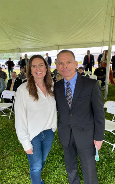 Arkansas Governor Sarah Huckabee Sanders and Veolia's Bob Cappadona