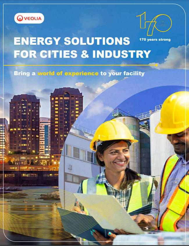 Veolia's brochure titled 'Energy Solutions for Cities and Industry: Bring a world of experience to your facility'
