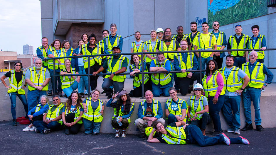 Group of employees at a community event 