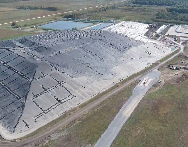 The Veolia Gum Springs landfill seen from an aerial view