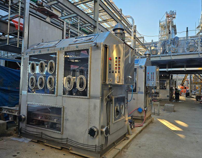 A piece of equipment seen up close at the Veolia Gum Springs complex